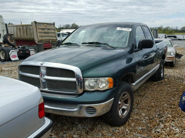 3D7HA18NX2G198497 - 2002 DODGE RAM 1500 GREEN photo 2