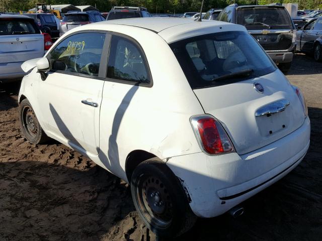 3C3CFFAR8DT544836 - 2013 FIAT 500 POP WHITE photo 3