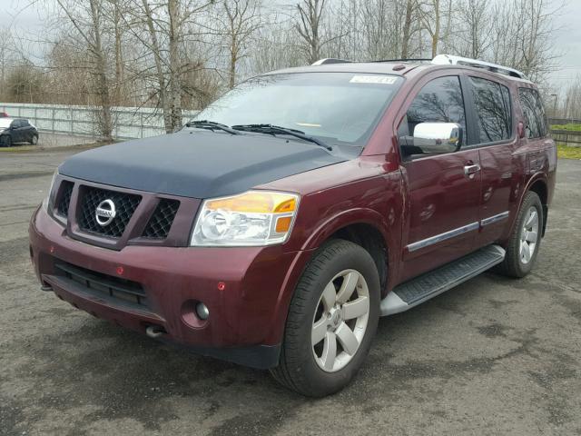 5N1BA0ND8AN620256 - 2010 NISSAN ARMADA SE BURGUNDY photo 2