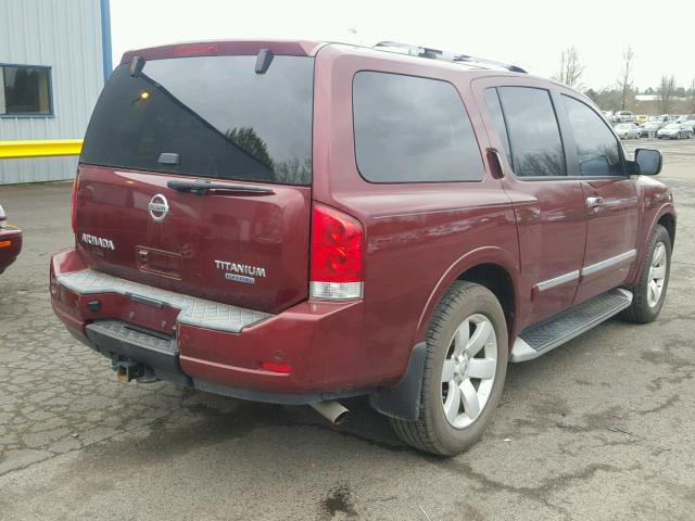 5N1BA0ND8AN620256 - 2010 NISSAN ARMADA SE BURGUNDY photo 4