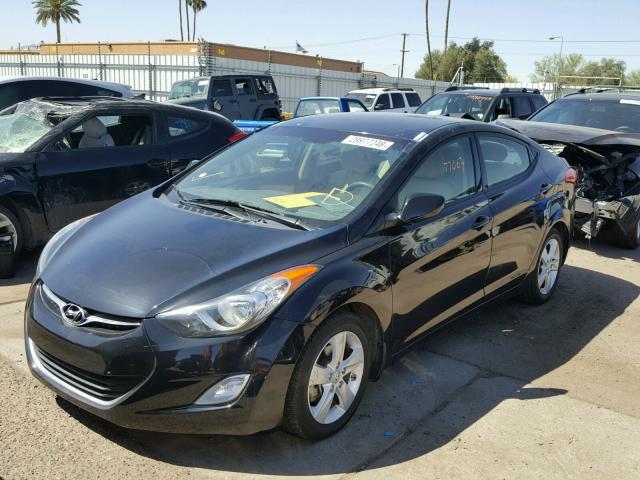 5NPDH4AEXDH253752 - 2013 HYUNDAI ELANTRA GL BLACK photo 2