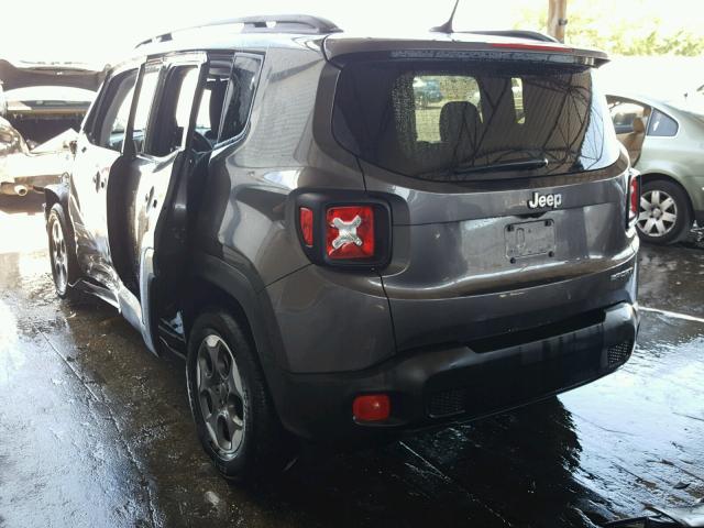 ZACCJAAB3HPF52422 - 2017 JEEP RENEGADE S ნაცრისფერი ფოტო 3