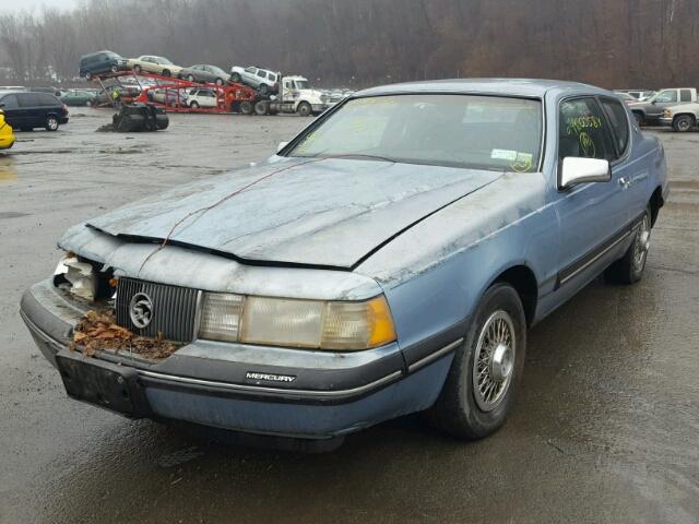 1MEBM6046JH710914 - 1988 MERCURY COUGAR LS BLUE photo 2