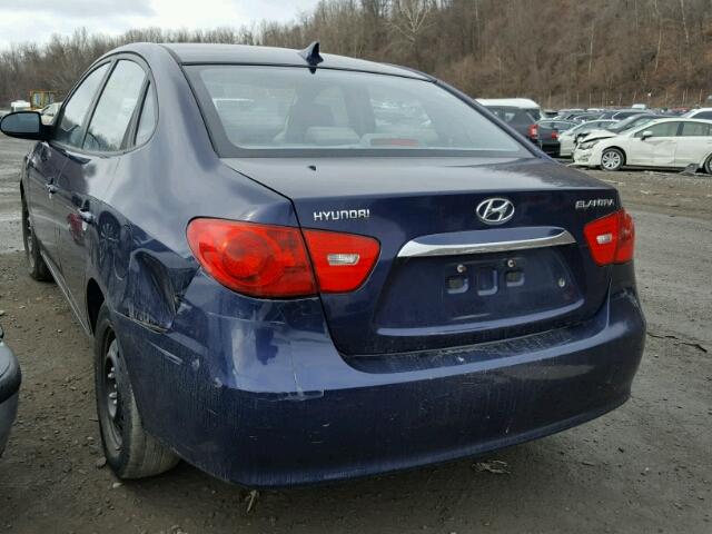 KMHDU4AD3AU990534 - 2010 HYUNDAI ELANTRA BL BLUE photo 3