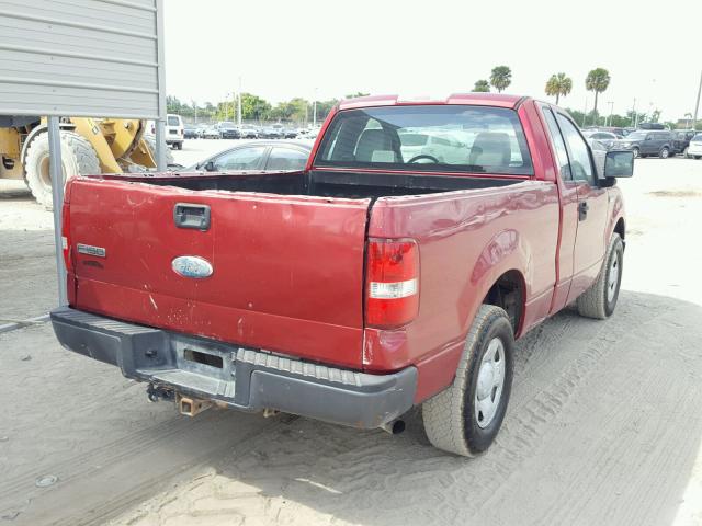 1FTRF12268KB72415 - 2008 FORD F150 RED photo 4