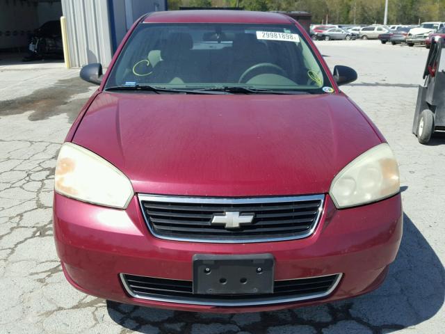 1G1ZS57F97F269378 - 2007 CHEVROLET MALIBU LS ბურგუნდია ფოტო 9