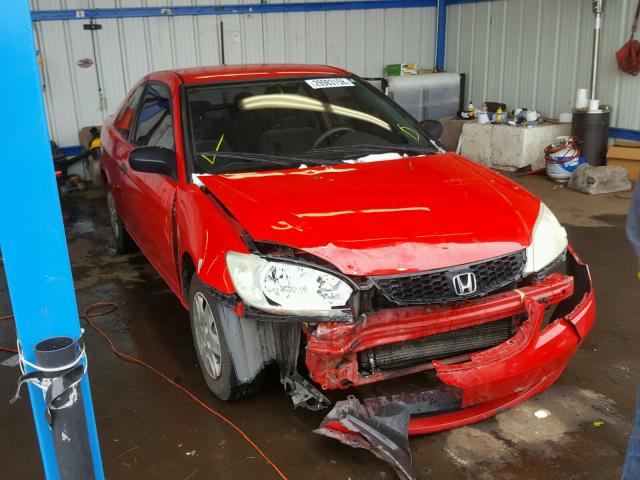 1HGEM22195L067019 - 2005 HONDA CIVIC DX V RED photo 1