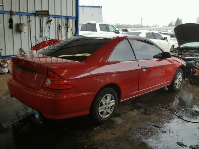 1HGEM22195L067019 - 2005 HONDA CIVIC DX V RED photo 4