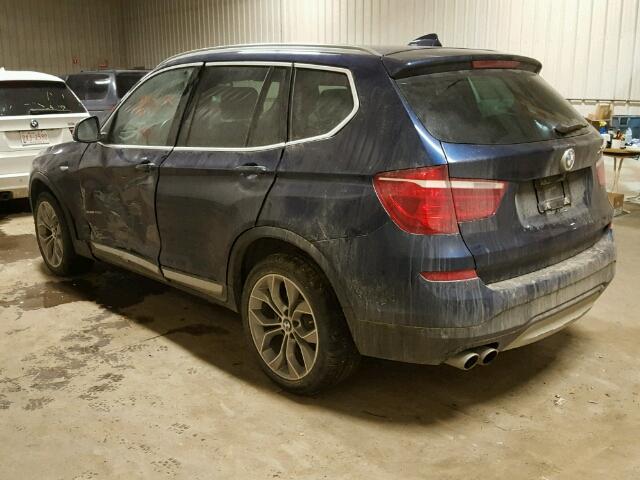 5UXWX9C5XG0D88268 - 2016 BMW X3 XDRIVE2 BLUE photo 3