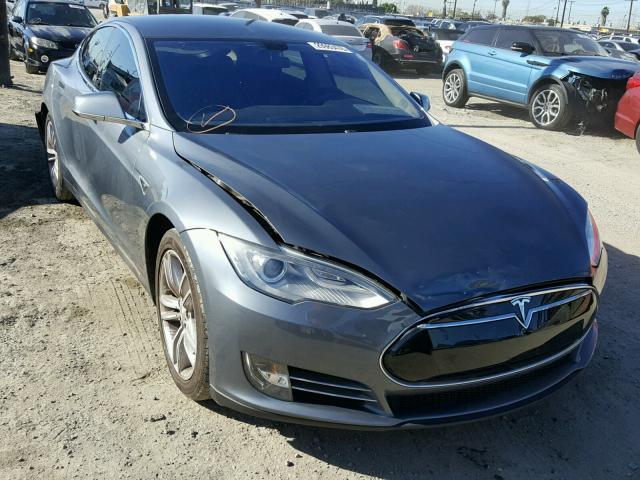 5YJSA1H17EFP36497 - 2014 TESLA MODEL S GRAY photo 1