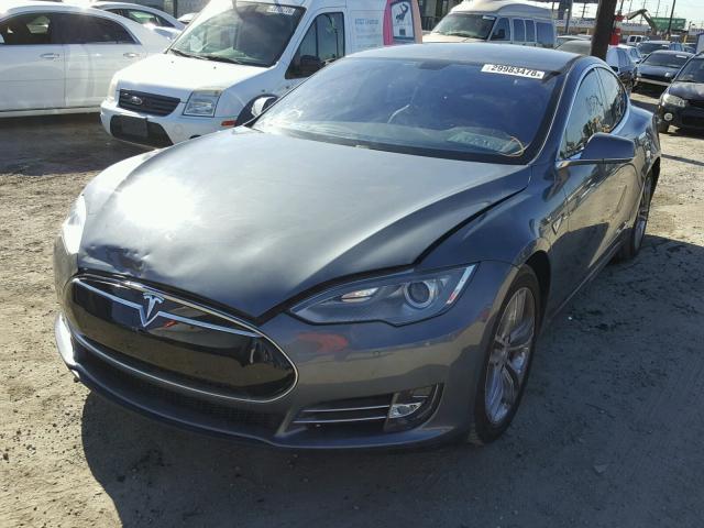 5YJSA1H17EFP36497 - 2014 TESLA MODEL S GRAY photo 2