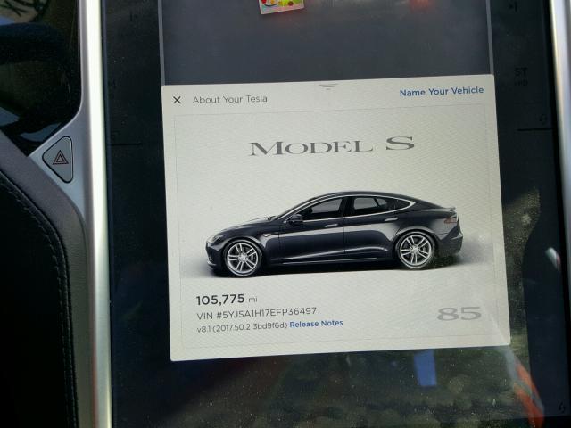 5YJSA1H17EFP36497 - 2014 TESLA MODEL S GRAY photo 8