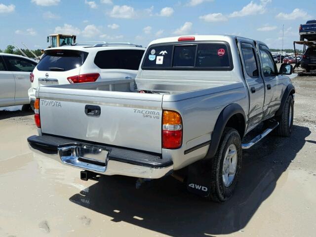 5TEHN72NX2Z141750 - 2002 TOYOTA TACOMA DOU SILVER photo 4