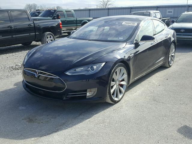 5YJSA1H28EFP63300 - 2014 TESLA MODEL S BLUE photo 2