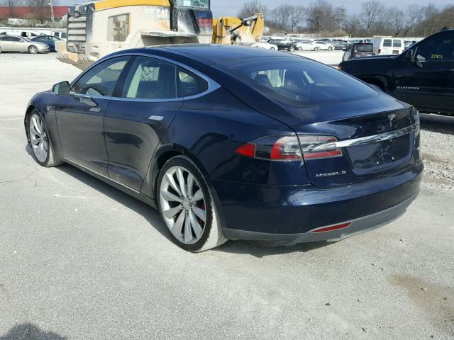 5YJSA1H28EFP63300 - 2014 TESLA MODEL S BLUE photo 3