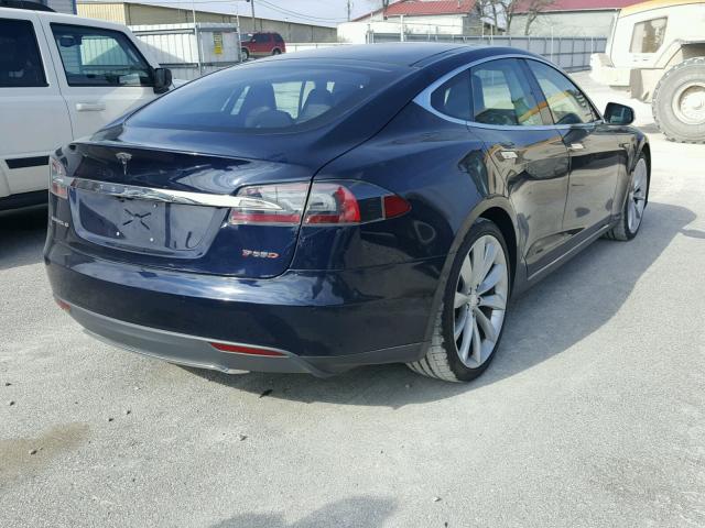 5YJSA1H28EFP63300 - 2014 TESLA MODEL S BLUE photo 4