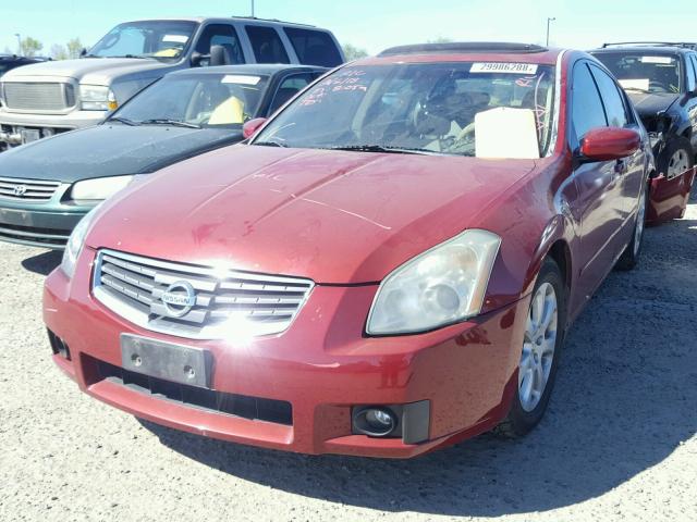 1N4BA41E28C827098 - 2008 NISSAN MAXIMA SE RED photo 2