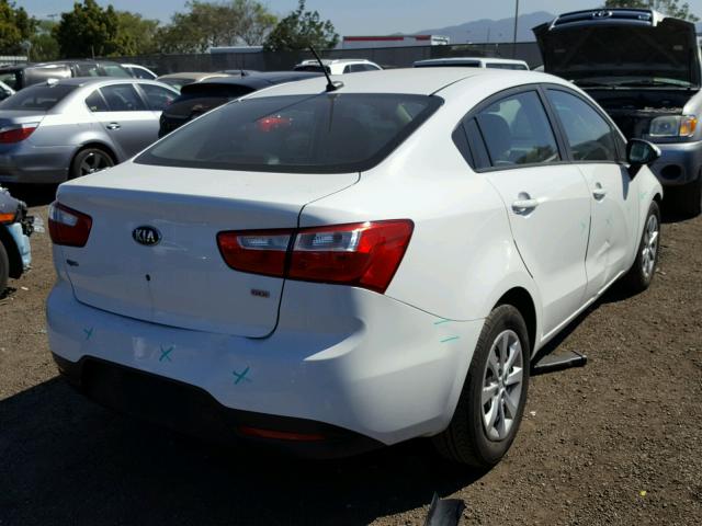 KNADM4A39D6269541 - 2013 KIA RIO LX WHITE photo 4