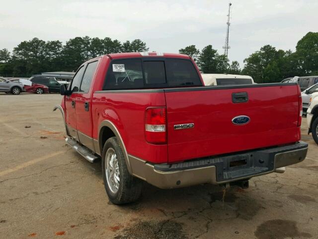 1FTPW12564KA00316 - 2004 FORD F150 SUPER RED photo 3