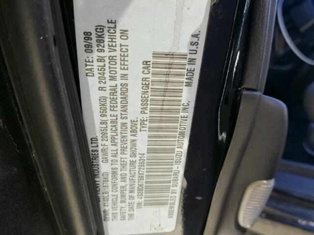 4S3BD6759X7255314 - 1999 SUBARU LEGACY BLACK photo 10