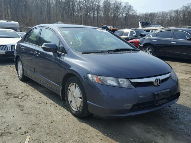 JHMFA36217S003214 - 2007 HONDA CIVIC HYBR BLUE photo 1