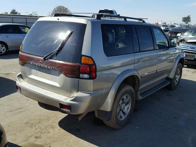 JA4MT41R81P035255 - 2001 MITSUBISHI MONTERO SP TAN photo 4