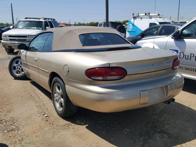 3C3EL55H7XT609726 - 1999 CHRYSLER SEBRING JX TAN photo 3