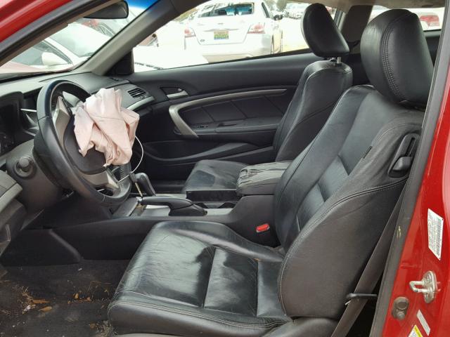 1HGCS12818A022399 - 2008 HONDA ACCORD EXL RED photo 5