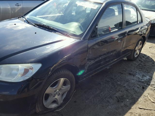 2HGES26834H588603 - 2004 HONDA CIVIC EX BLACK photo 9