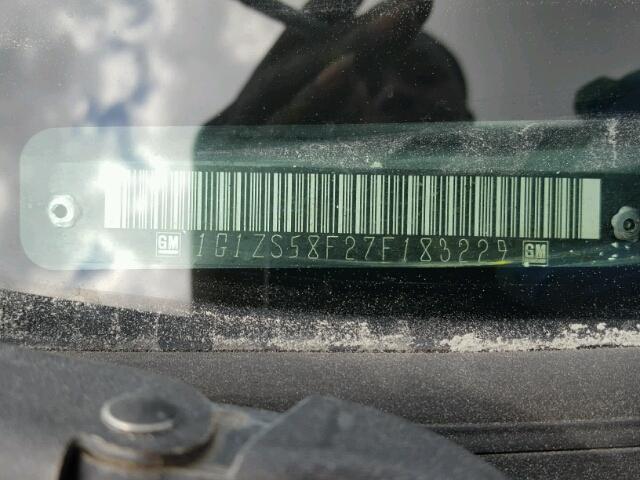 1G1ZS58F27F183229 - 2007 CHEVROLET MALIBU LS ნაცრისფერი ფოტო 10