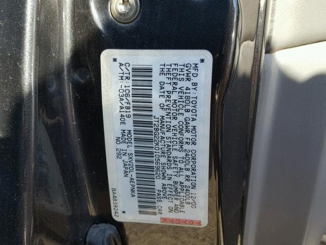 JT2BG22K010569620 - 2001 TOYOTA CAMRY CE GRAY photo 10