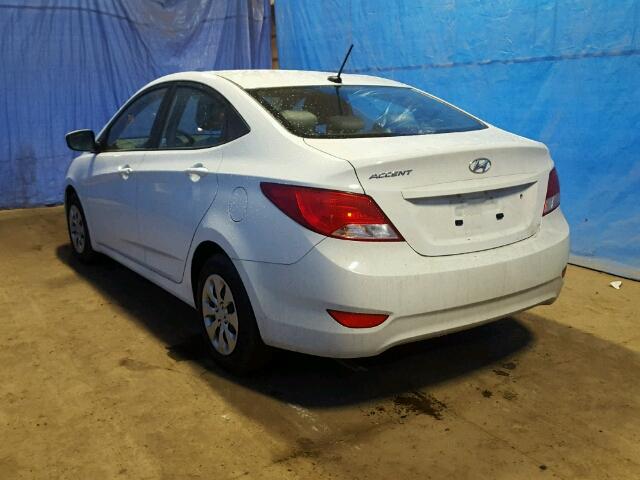 KMHCT4AE9HU375956 - 2017 HYUNDAI ACCENT SE WHITE photo 3