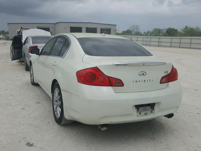 JNKBV61E57M702226 - 2007 INFINITI G35 WHITE photo 3