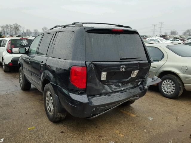 2HKYF18664H558525 - 2004 HONDA PILOT EXL BLACK photo 3