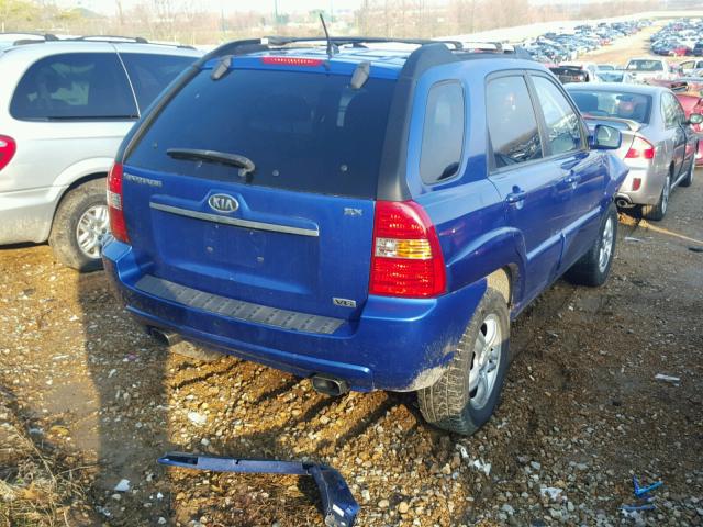 KNDJF723987493215 - 2008 KIA SPORTAGE E BLUE photo 4