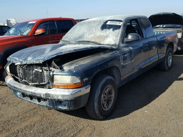 1B7GL22Y2XS190306 - 1999 DODGE DAKOTA GREEN photo 2