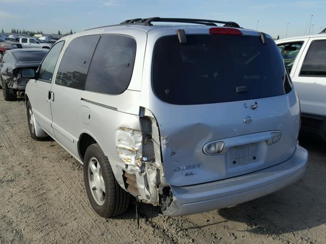 4N2ZN16T92D807982 - 2002 NISSAN QUEST SE SILVER photo 3