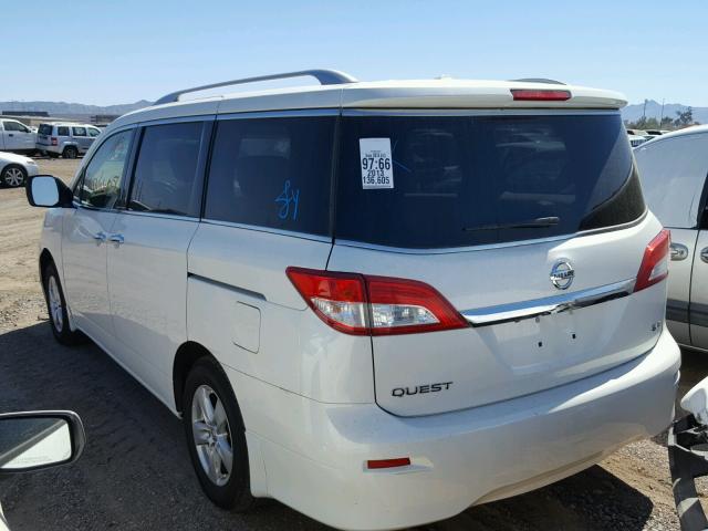 JN8AE2KP8D9069214 - 2013 NISSAN QUEST S WHITE photo 3