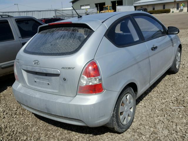 KMHCM36C87U033184 - 2007 HYUNDAI ACCENT GS SILVER photo 4