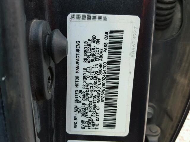 5Y2SP67809Z454700 - 2009 PONTIAC VIBE GRAY photo 10