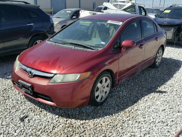 1HGFA165X6L035363 - 2006 HONDA CIVIC LX RED photo 2