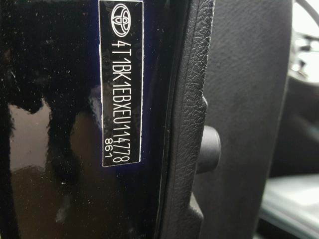 4T1BK1EBXEU114778 - 2014 TOYOTA AVALON BAS BLACK photo 10