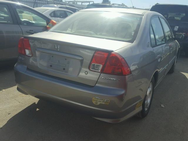 JHMES96614S004292 - 2004 HONDA CIVIC HYBR GRAY photo 4