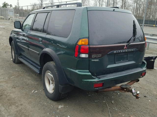 JA4MT21H11P028613 - 2001 MITSUBISHI MONTERO SP GREEN photo 3