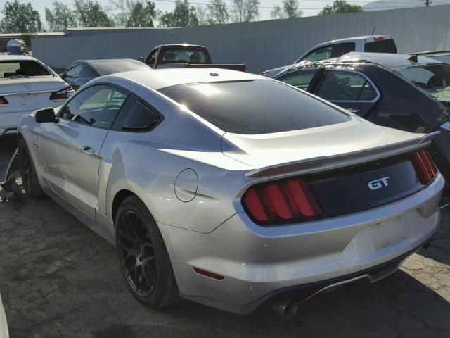 1FA6P8CF8F5397706 - 2015 FORD MUSTANG GT SILVER photo 3