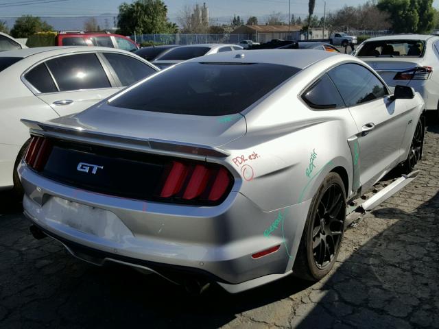 1FA6P8CF8F5397706 - 2015 FORD MUSTANG GT SILVER photo 4