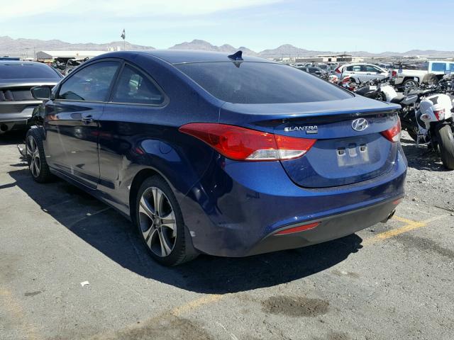 KMHDH6AE9DU010866 - 2013 HYUNDAI ELANTRA CO BLUE photo 3