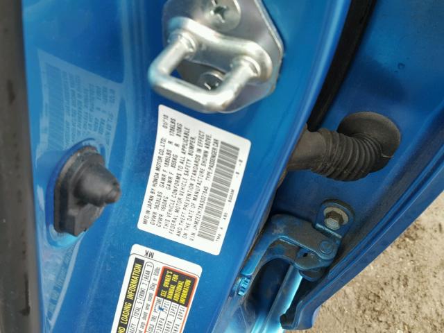 JHMZE2H78AS027845 - 2010 HONDA INSIGHT EX BLUE photo 10