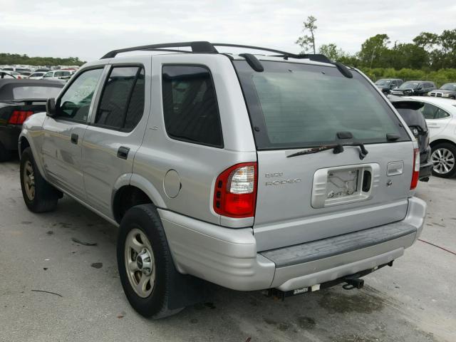 4S2CK58W524341570 - 2002 ISUZU RODEO S SILVER photo 3