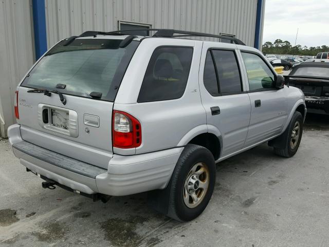 4S2CK58W524341570 - 2002 ISUZU RODEO S SILVER photo 4